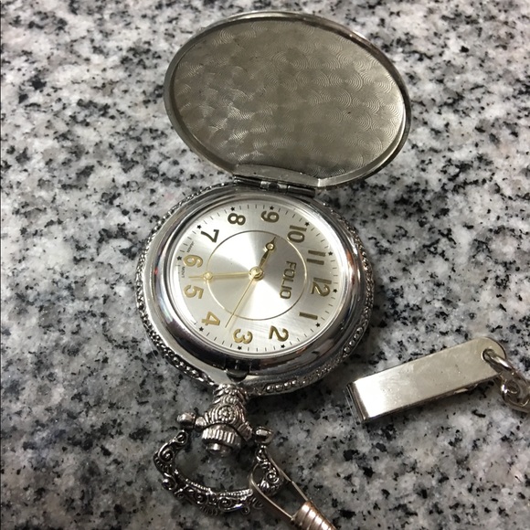 Pocket Watch Gold & Silver w/ Eagle & Stars - Picture 2 of 6